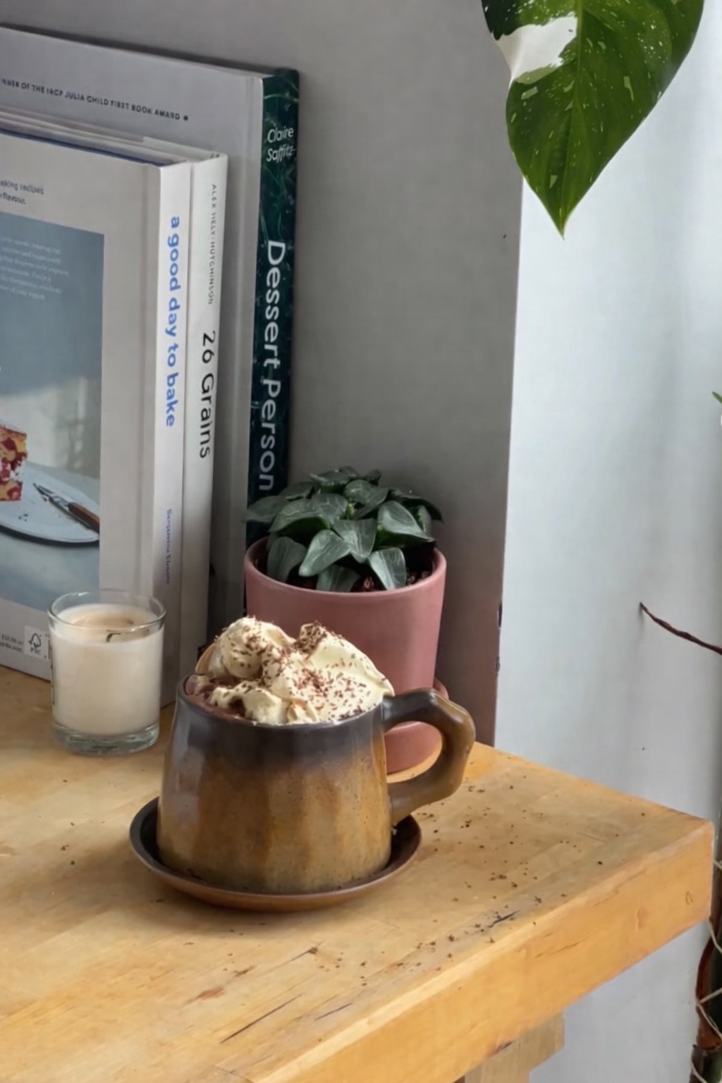 Almond Hot Chocolate with Jasmine Whipped Cream