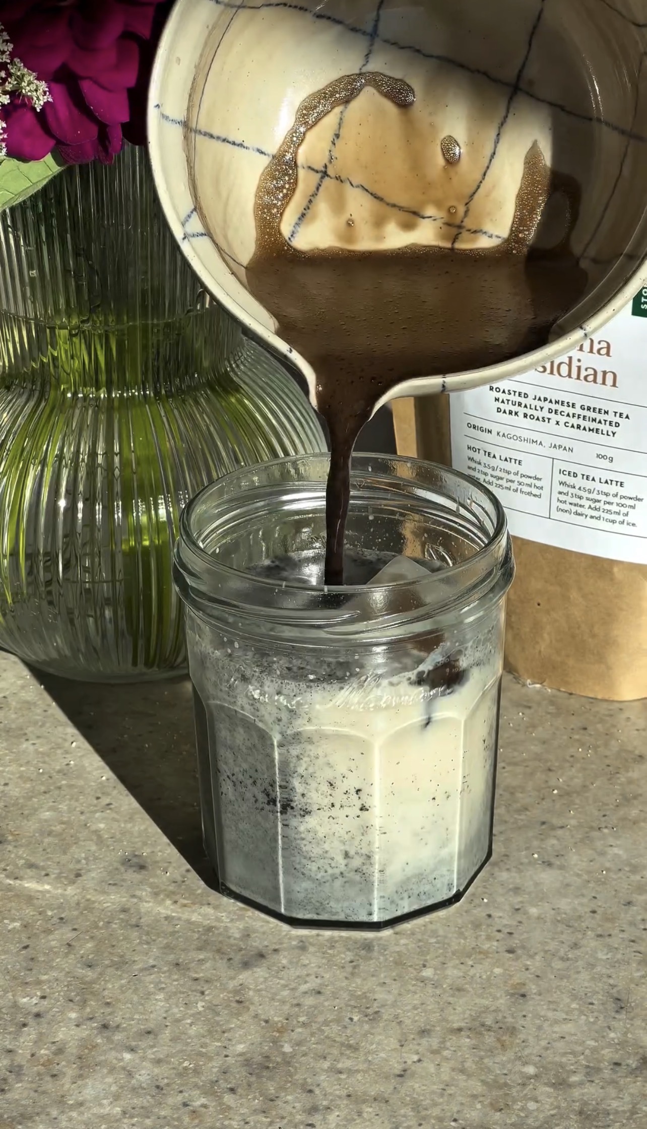 Black Sesame Hojicha Latte