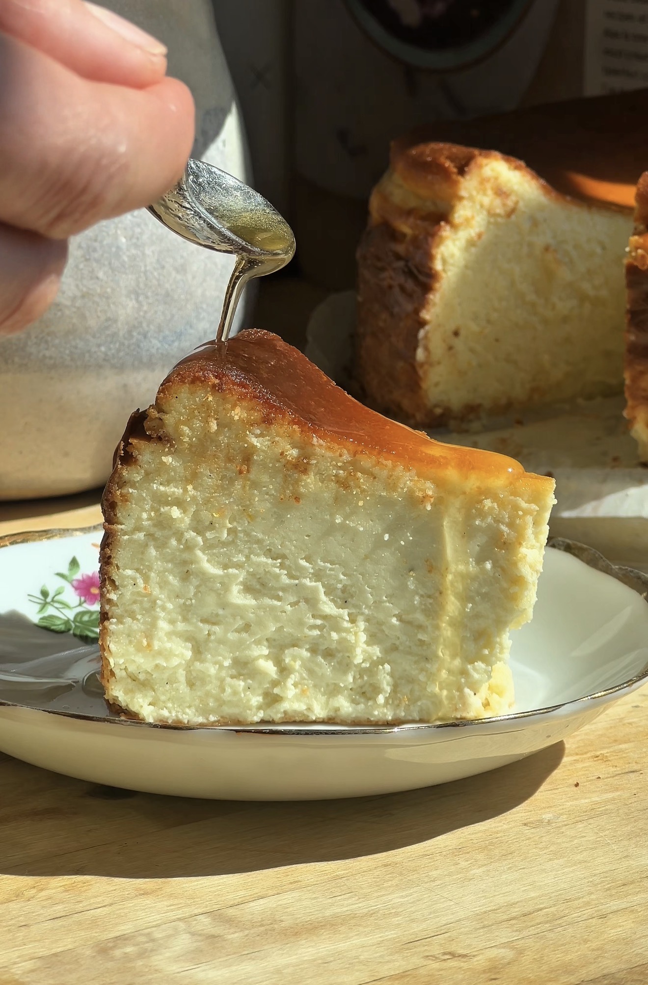 Chamomile Orange Blossom Basque Cheesecake