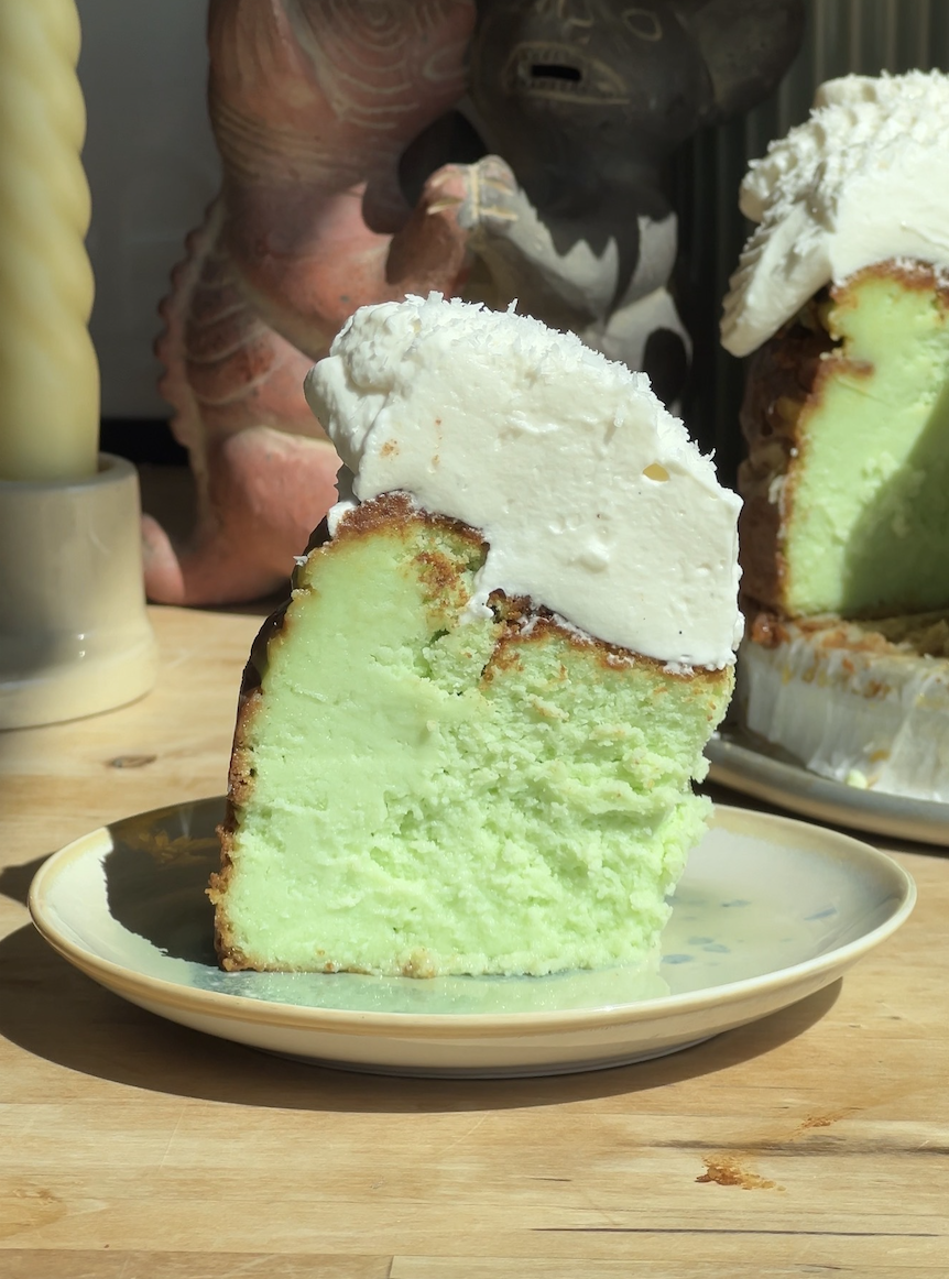 Pandan Coconut Burnt Cheesecake