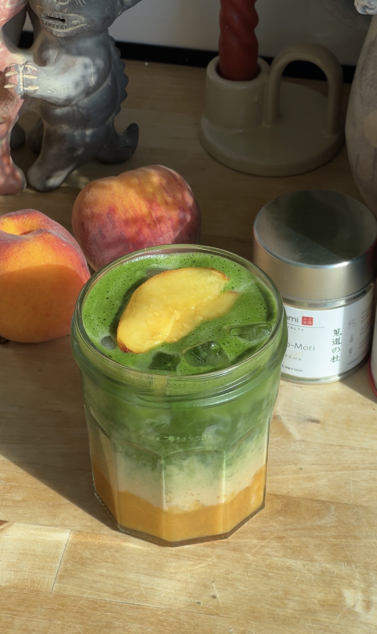 Peach Earl Grey Matcha Latte