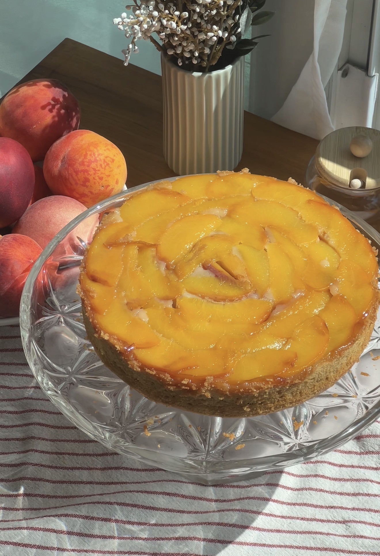 Peach Jasmine Upside Down Cake